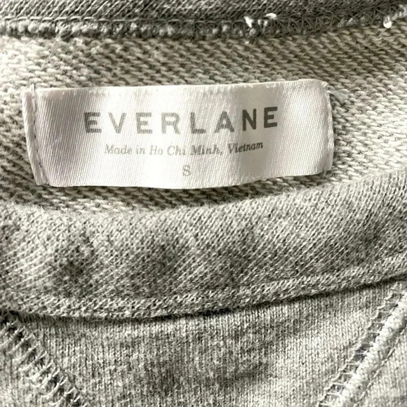 EVERLANE | The Unisex French Terry Crew Sweatshirt in Heathered Grey Size S - Picture 7 of 9